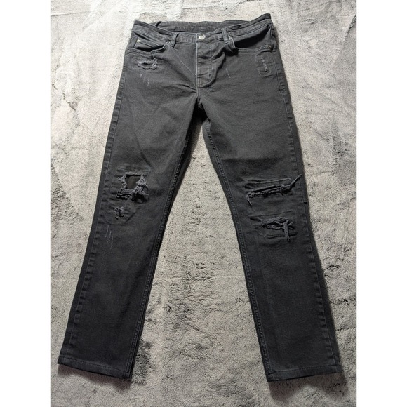 Ksubi Straight Leg Button Fly Men's Jeans Size 34 Black